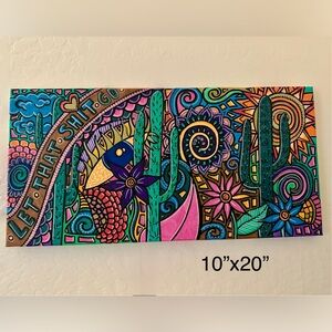 Let It Go Abstract Cactus Art Acrylic on 10”x20” Canvas